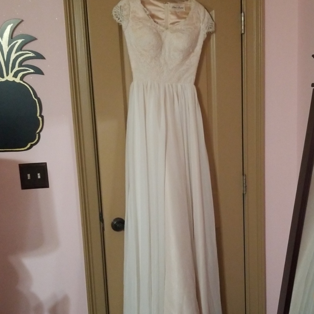 Blush pink wedding dress